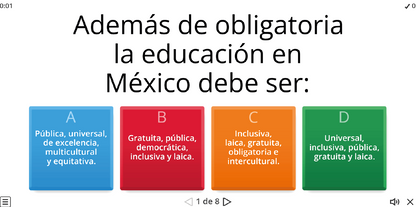 JUEGO INTERACTIVO #1 ARTÍCULO TERCERO CONSTITUCIONAL
