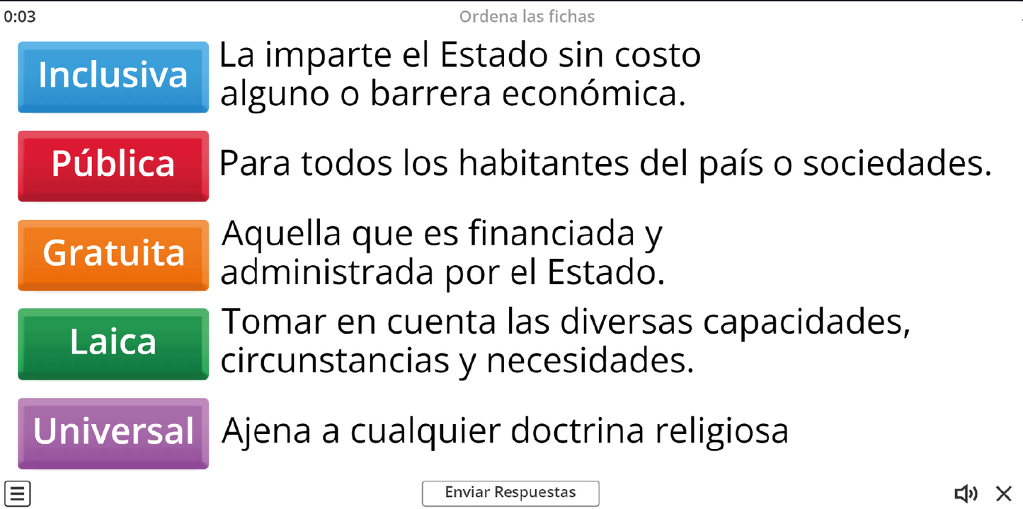 JUEGO INTERACTIVO #2 ARTÍCULO TERCERO CONSTITUCIONAL PARTE II