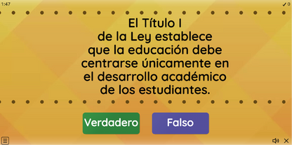 JUEGO INTERACTIVO #3 LEY GENERAL DE EDUCACIÓN