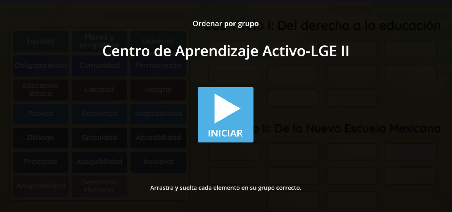 JUEGO INTERACTIVO #4 LEY GENERAL DE EDUCACIÓN PARTE II