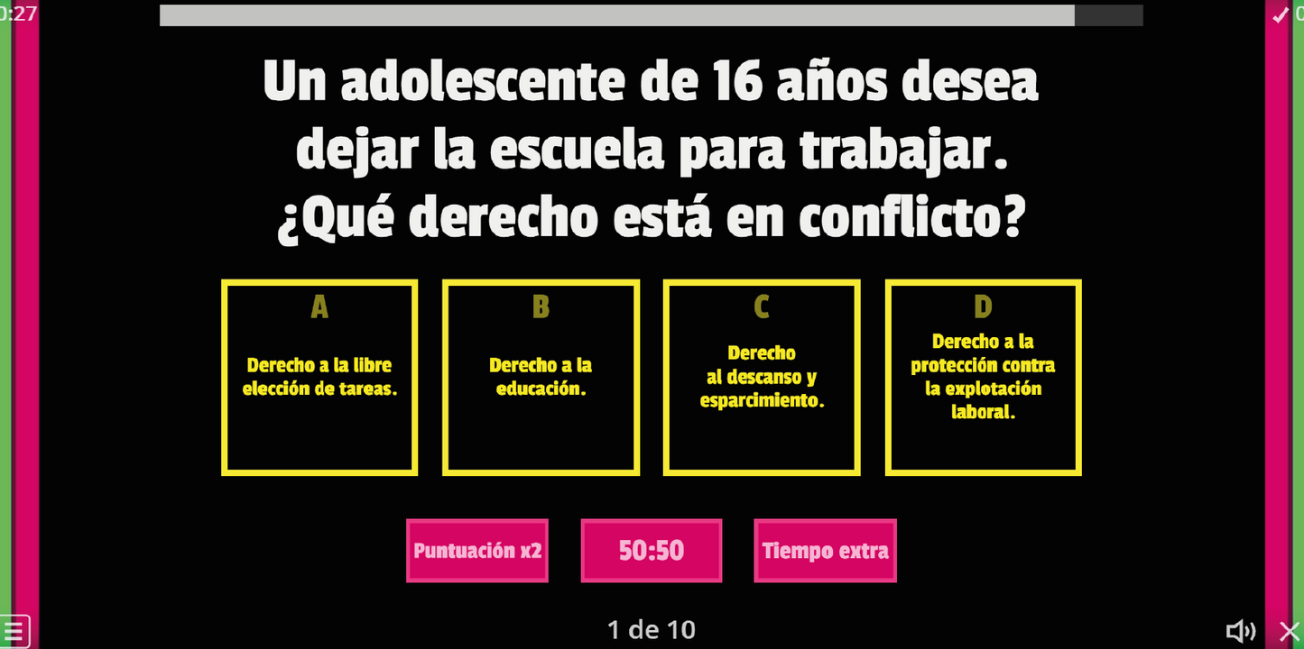 JUEGO INTERACTIVO #5 LEY GENERAL DE LOS DERECHOS DE NIÑAS, NIÑOS Y ADOLESCENTES