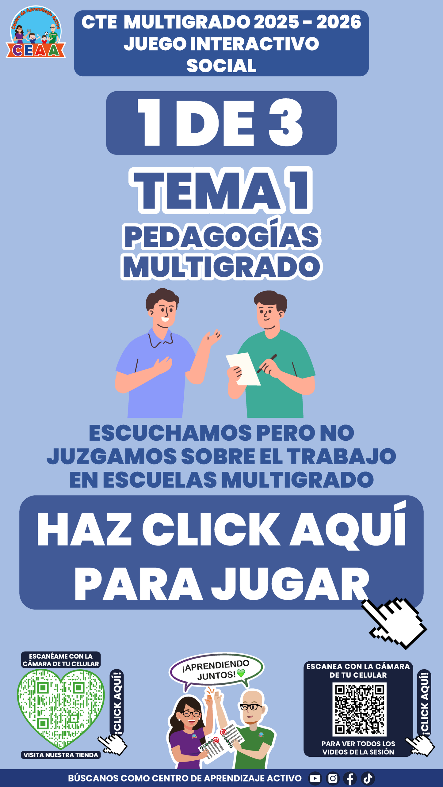 3 Juegos Interactivos CTE Multigrado Tema 1 (Requieren conexión a internet)