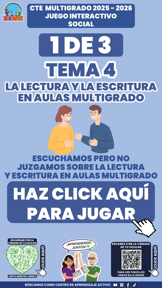 3 Juegos Interactivos CTE Multigrado Tema 4 (Requieren conexión a internet)