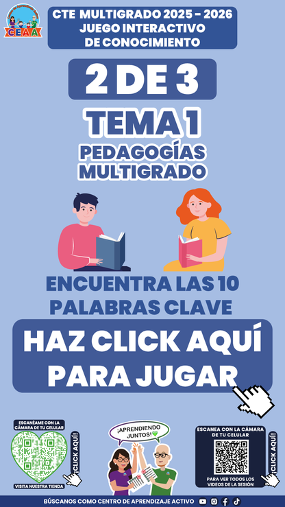 3 Juegos Interactivos CTE Multigrado Tema 1 (Requieren conexión a internet)