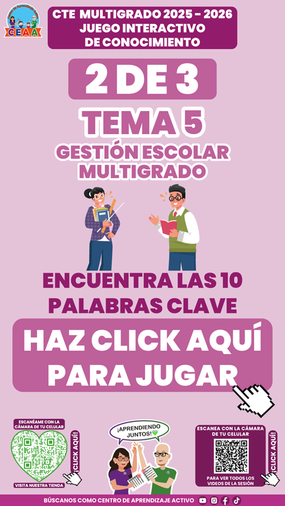 3 Juegos Interactivos CTE Multigrado Tema 5 (Requieren conexión a internet)