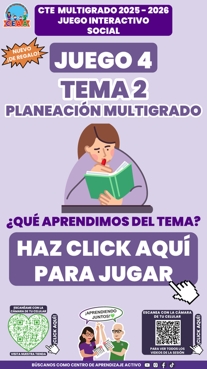 3 Juegos Interactivos CTE Multigrado Tema 2 (Requieren conexión a internet)