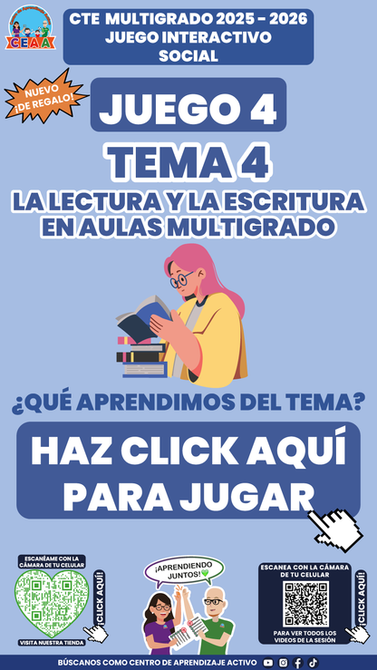 3 Juegos Interactivos CTE Multigrado Tema 4 (Requieren conexión a internet)