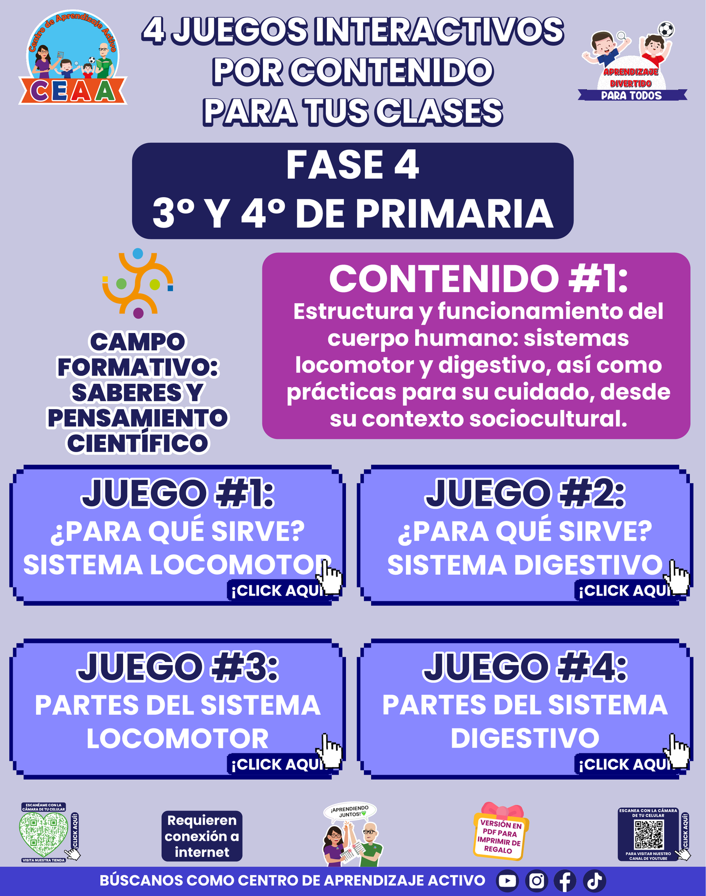 4 JUEGOS INTERACTIVOS POR CONTENIDO PARA TUS CLASES - Fase 4 - SABERES Y PENSAMIENTO CIENTÍFICO - Contenido 1