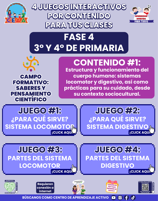 4 JUEGOS INTERACTIVOS POR CONTENIDO PARA TUS CLASES - Fase 4 - SABERES Y PENSAMIENTO CIENTÍFICO - Contenido 1