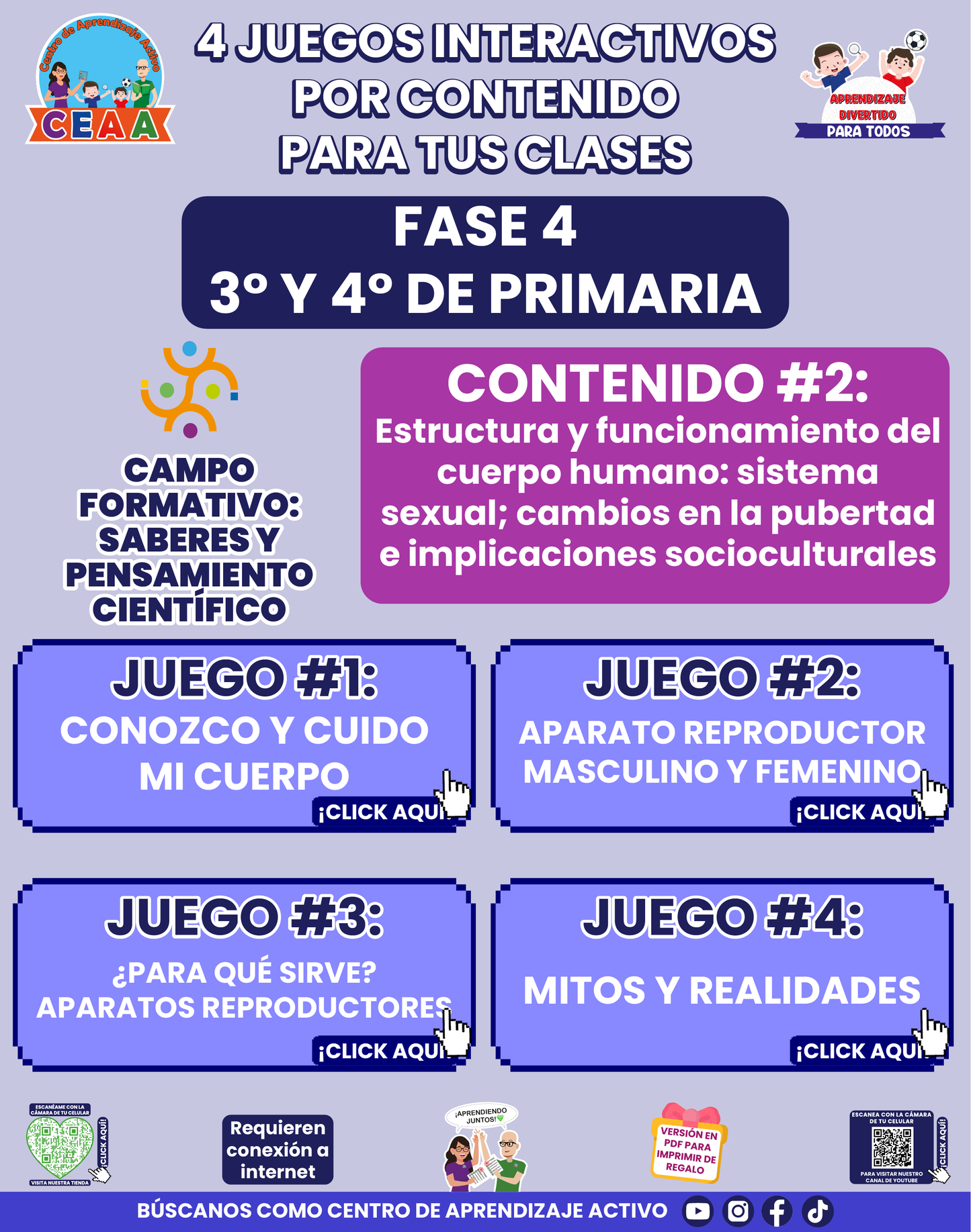 4 JUEGOS INTERACTIVOS POR CONTENIDO PARA TUS CLASES - Fase 4 - SABERES Y PENSAMIENTO CIENTÍFICO - Contenido 2
