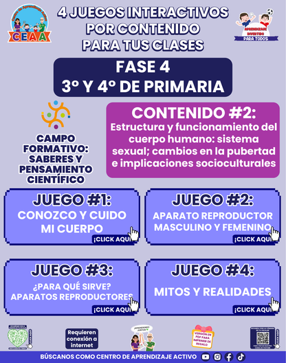 4 JUEGOS INTERACTIVOS POR CONTENIDO PARA TUS CLASES - Fase 4 - SABERES Y PENSAMIENTO CIENTÍFICO - Contenido 2