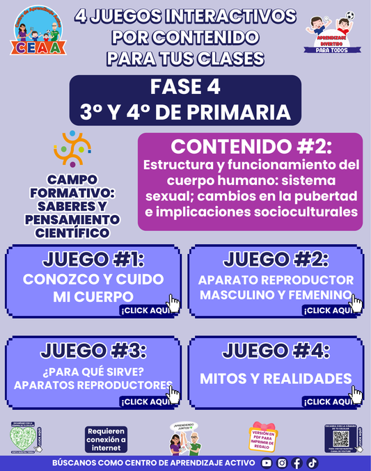 4 JUEGOS INTERACTIVOS POR CONTENIDO PARA TUS CLASES - Fase 4 - SABERES Y PENSAMIENTO CIENTÍFICO - Contenido 2