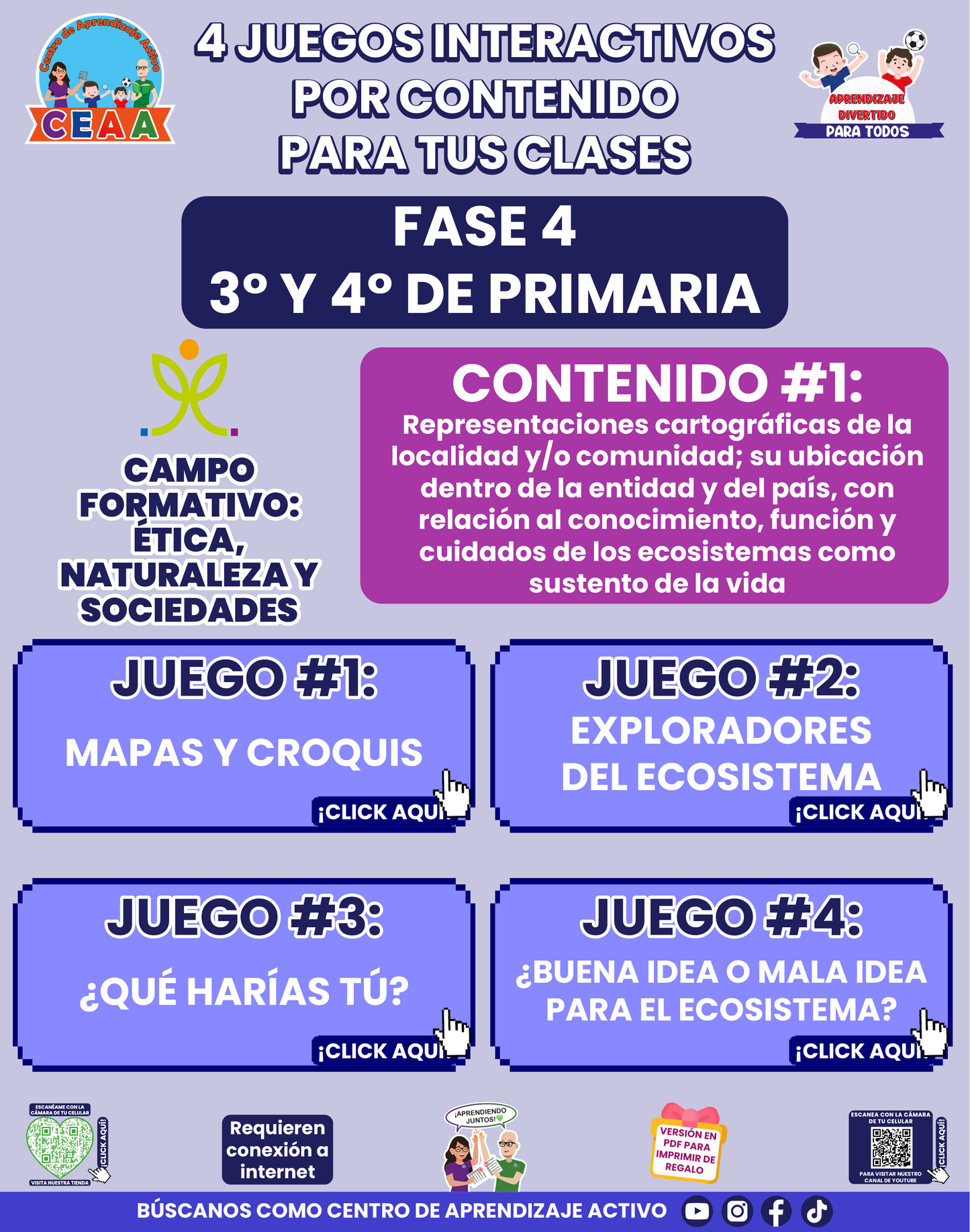 4 JUEGOS INTERACTIVOS POR CONTENIDO PARA TUS CLASES - Fase 4 - ÉTICA, NATURALEZA Y SOCIEDADES - Contenido 1