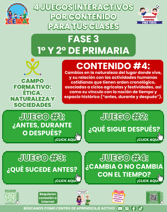 4 JUEGOS INTERACTIVOS POR CONTENIDO PARA TUS CLASES - Fase 3 - ÉTICA, NATURALEZA Y SOCIEDADES - Contenido 4