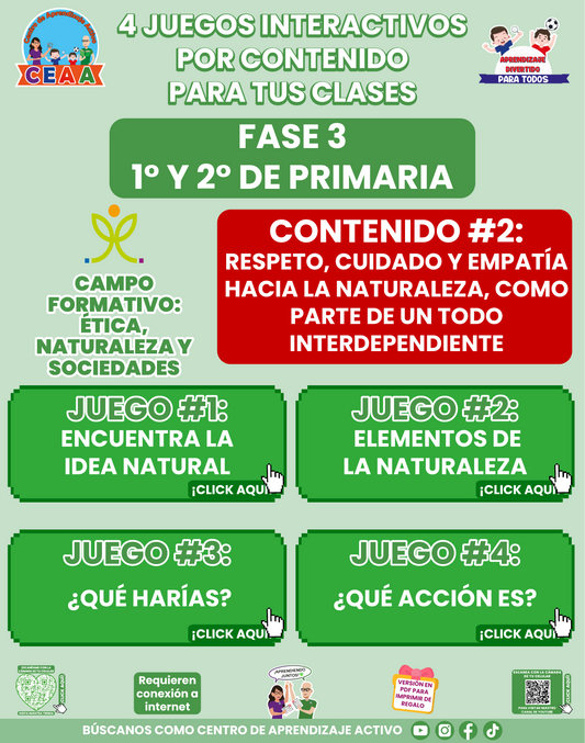 4 JUEGOS INTERACTIVOS POR CONTENIDO PARA TUS CLASES - Fase 3 - ÉTICA, NATURALEZA Y SOCIEDADES - Contenido 2