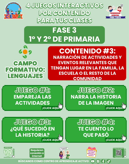 4 JUEGOS INTERACTIVOS POR CONTENIDO PARA TUS CLASES - Fase 3 - LENGUAJES - Contenido 3