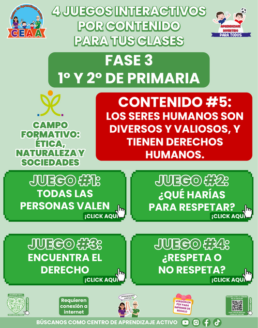 4 JUEGOS INTERACTIVOS POR CONTENIDO PARA TUS CLASES - Fase 3 - ÉTICA, NATURALEZA Y SOCIEDADES - Contenido 5