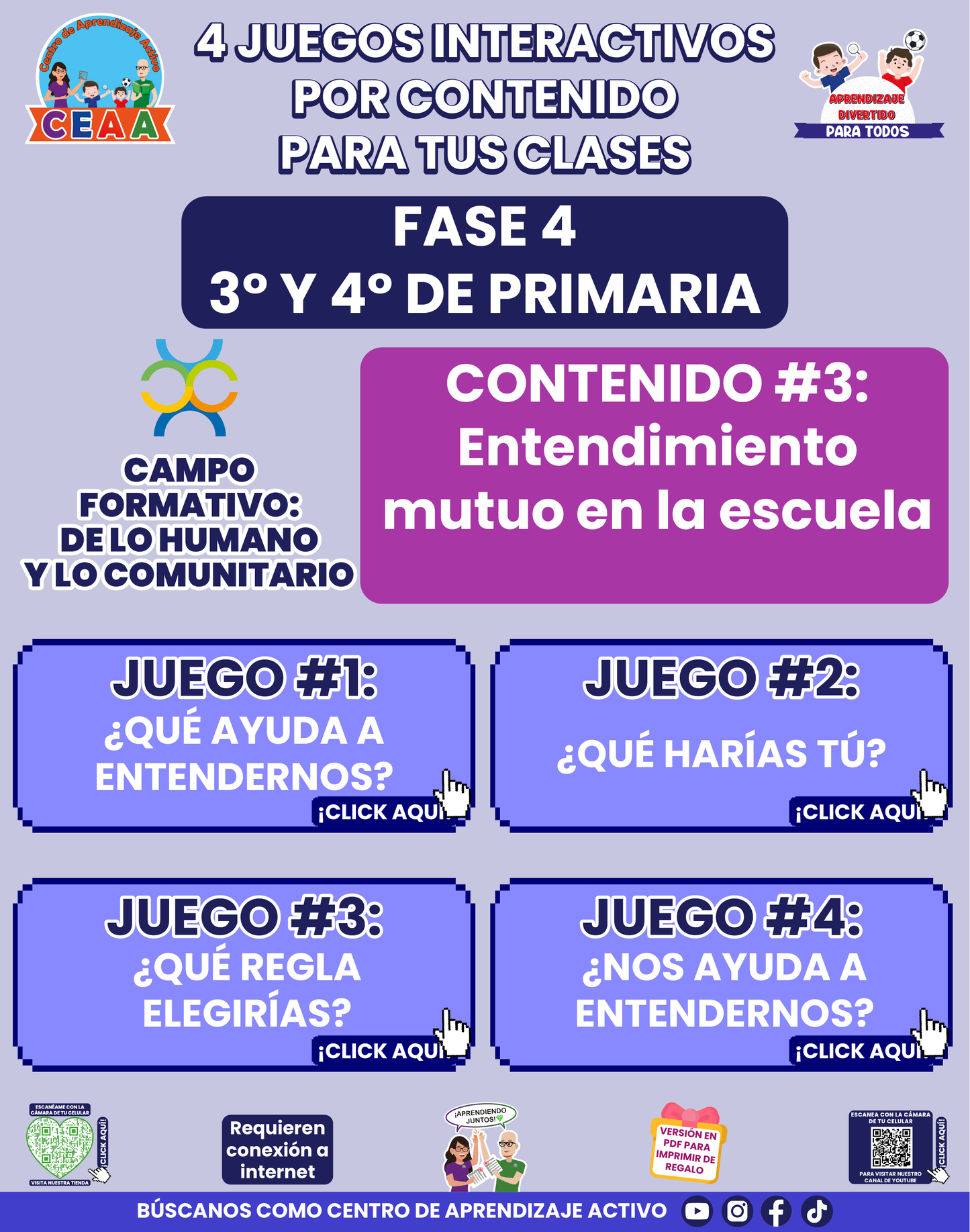 4 JUEGOS INTERACTIVOS POR CONTENIDO PARA TUS CLASES - Fase 4 - DE LO HUMANO Y LO COMUNITARIO - Contenido 3