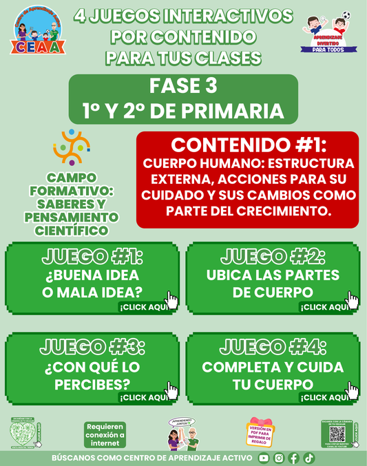 4 JUEGOS INTERACTIVOS POR CONTENIDO PARA TUS CLASES - Fase 3 - SABERES Y PENSAMIENTO CIENTÍFICO - Contenido 1