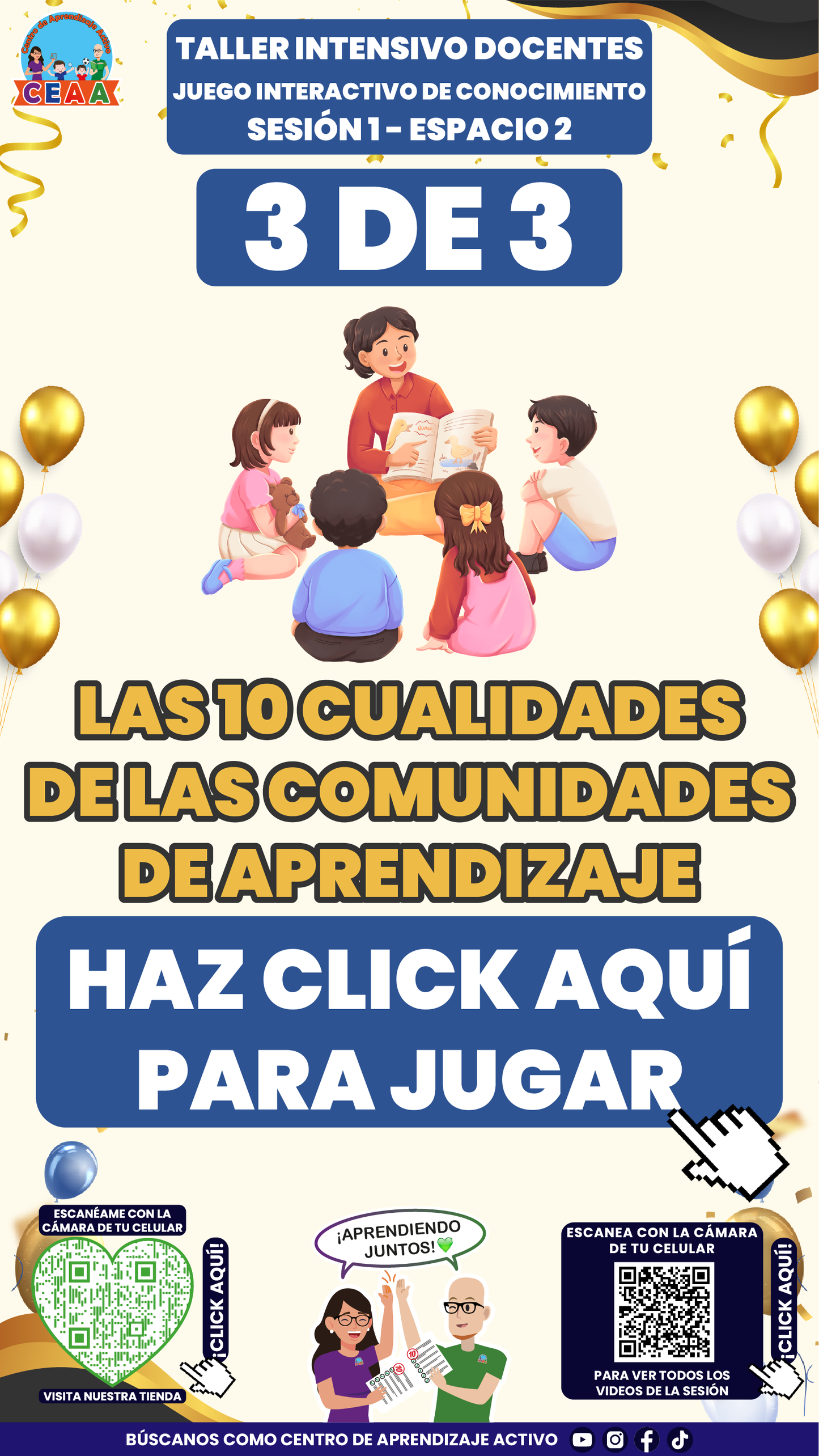 3 Juegos Interactivos Taller Intensivo Sesión 1 Espacios 1 y 2 Julio 2026 (Requieren conexión a internet)