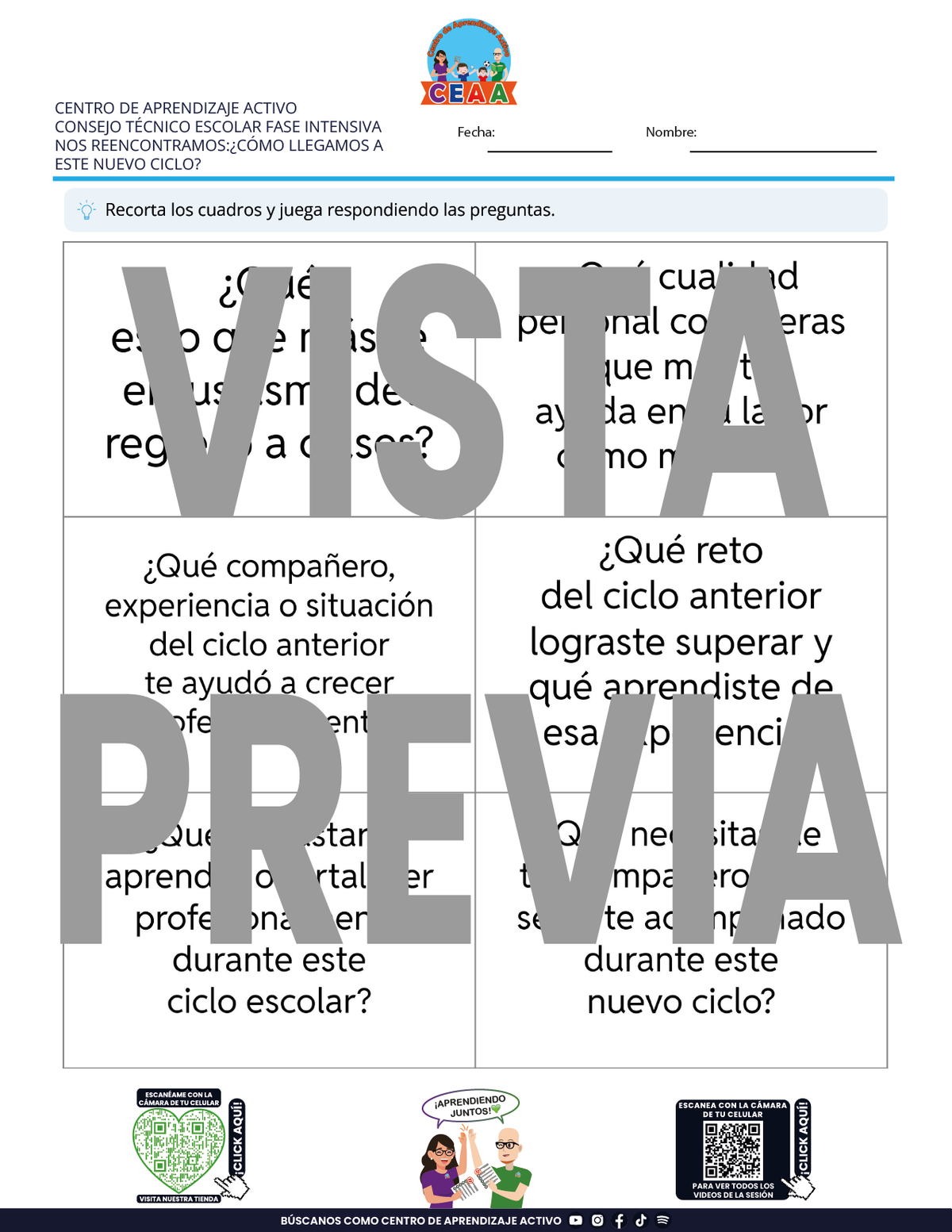 4 Juegos de Estudio para Imprimir para tu CTE Fase Intensiva Sesión 1 y 2 en PDF