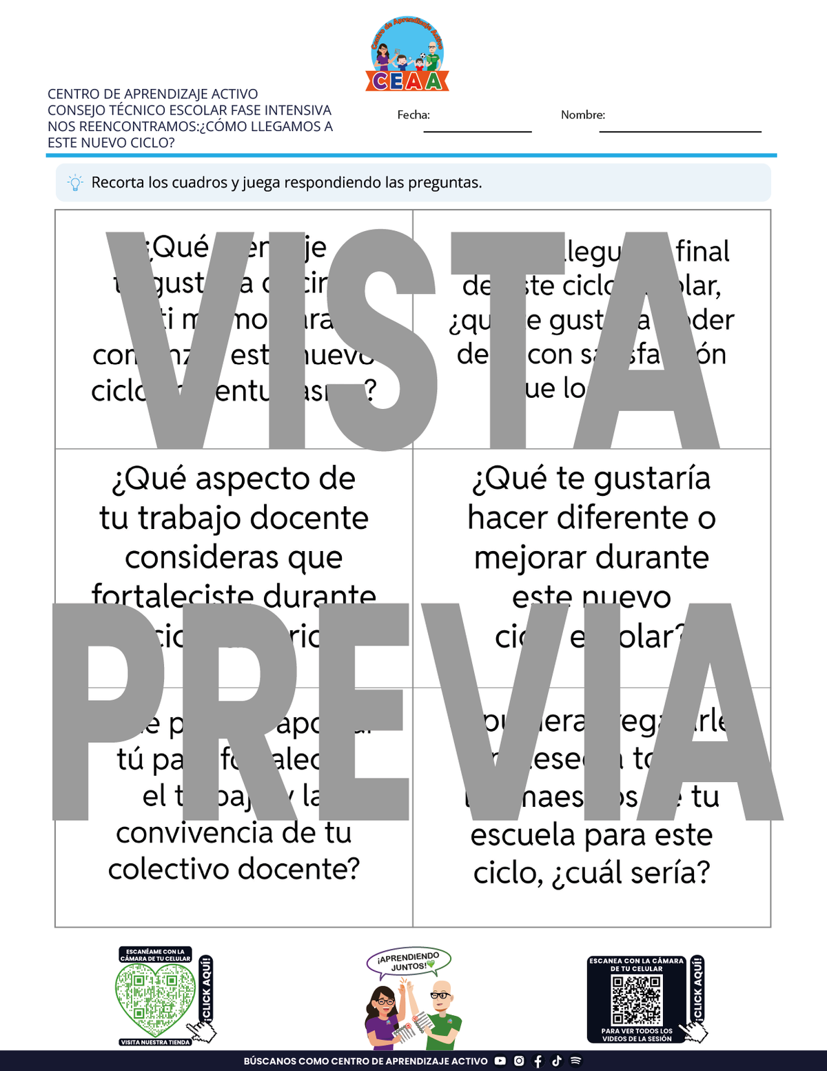4 Juegos de Estudio para Imprimir para tu CTE Fase Intensiva Sesión 1 y 2 en PDF