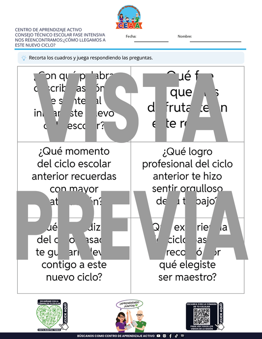 4 Juegos de Estudio para Imprimir para tu CTE Fase Intensiva Sesión 1 y 2 en PDF