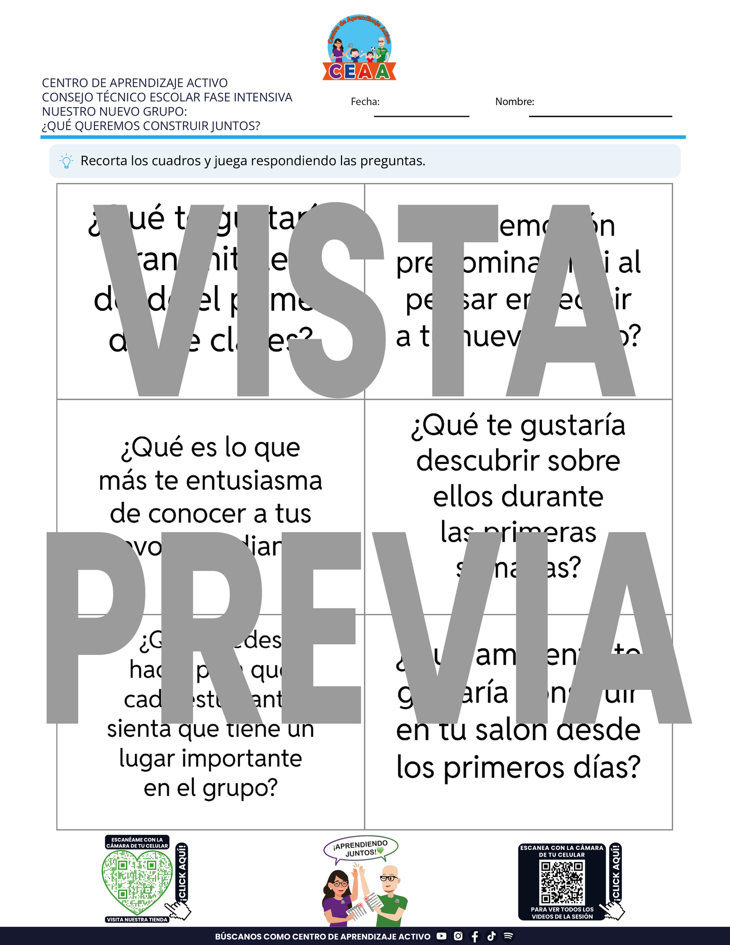 4 Juegos de Estudio para Imprimir para tu CTE Fase Intensiva Sesión 3 y 4 en PDF