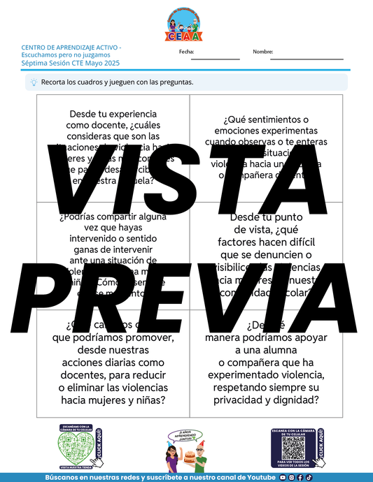 Juegos de Estudio para Imprimir CTE Sesión 7 Mayo 2025 en PDF