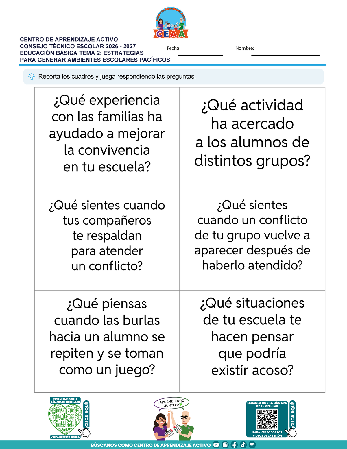 JUEGOS DE ESTUDIO PARA IMPRIMIR CTE EDUCACIÓN BÁSICA TEMA 2