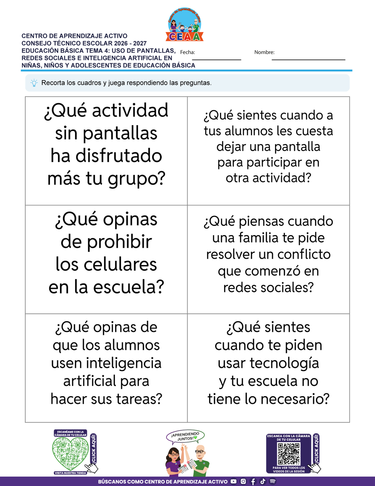 JUEGOS DE ESTUDIO PARA IMPRIMIR CTE EDUCACIÓN BÁSICA TEMA 4