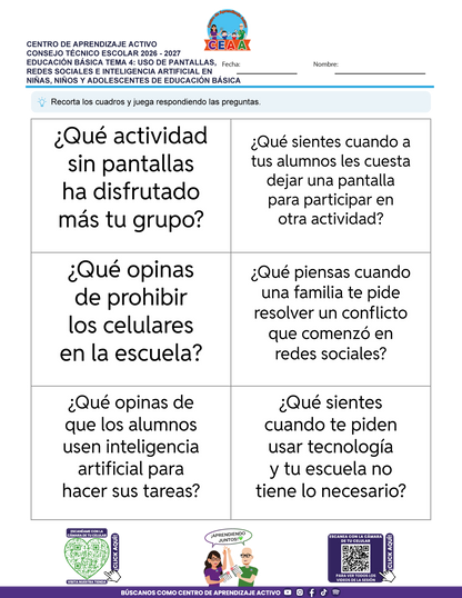 JUEGOS DE ESTUDIO PARA IMPRIMIR CTE EDUCACIÓN BÁSICA TEMA 4