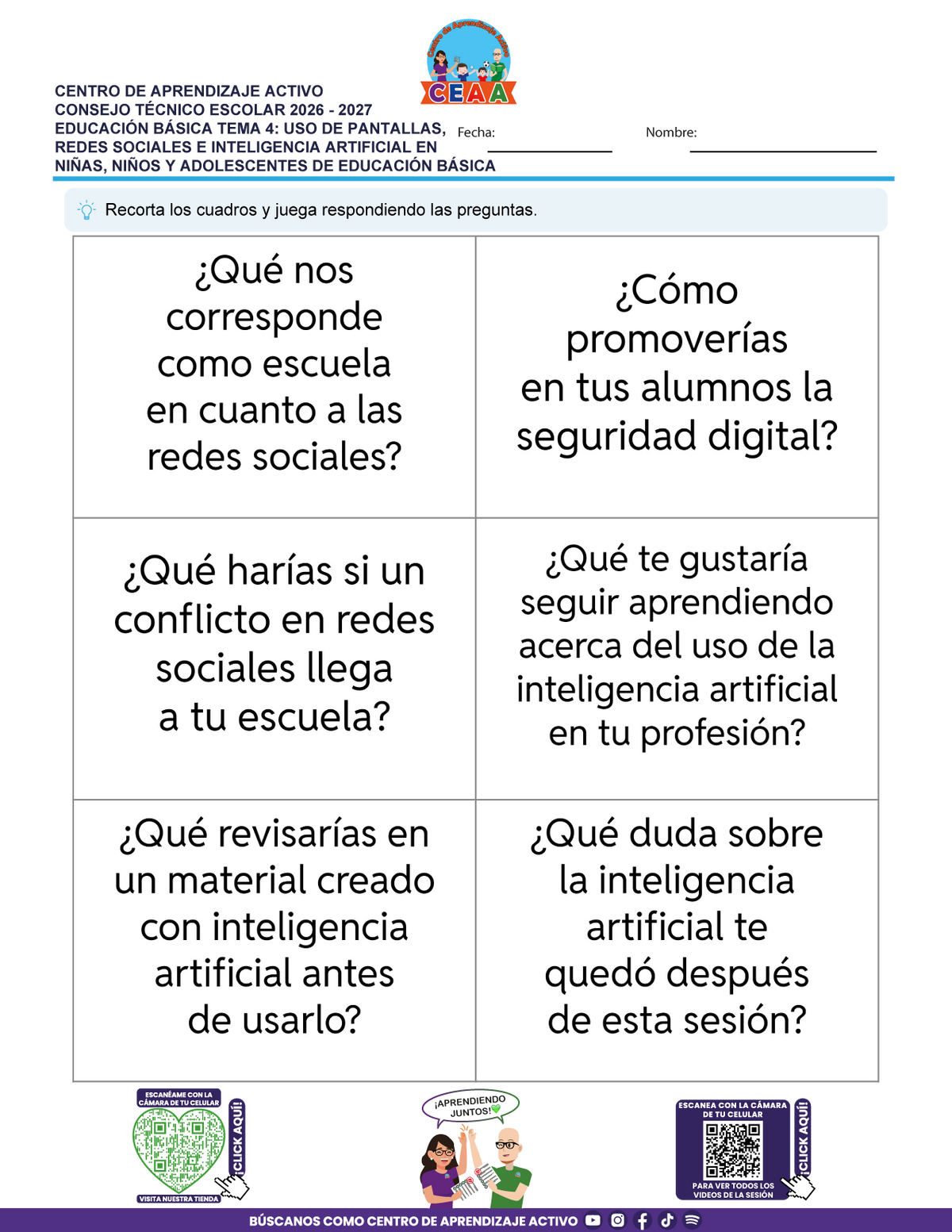 JUEGOS DE ESTUDIO PARA IMPRIMIR CTE EDUCACIÓN BÁSICA TEMA 4
