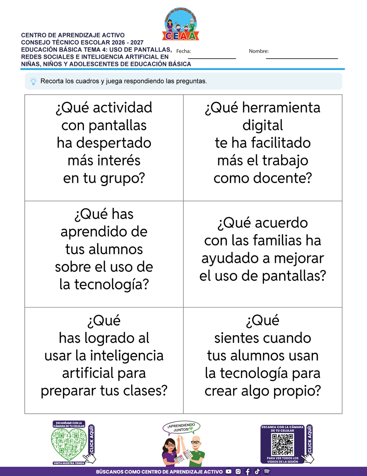 JUEGOS DE ESTUDIO PARA IMPRIMIR CTE EDUCACIÓN BÁSICA TEMA 4