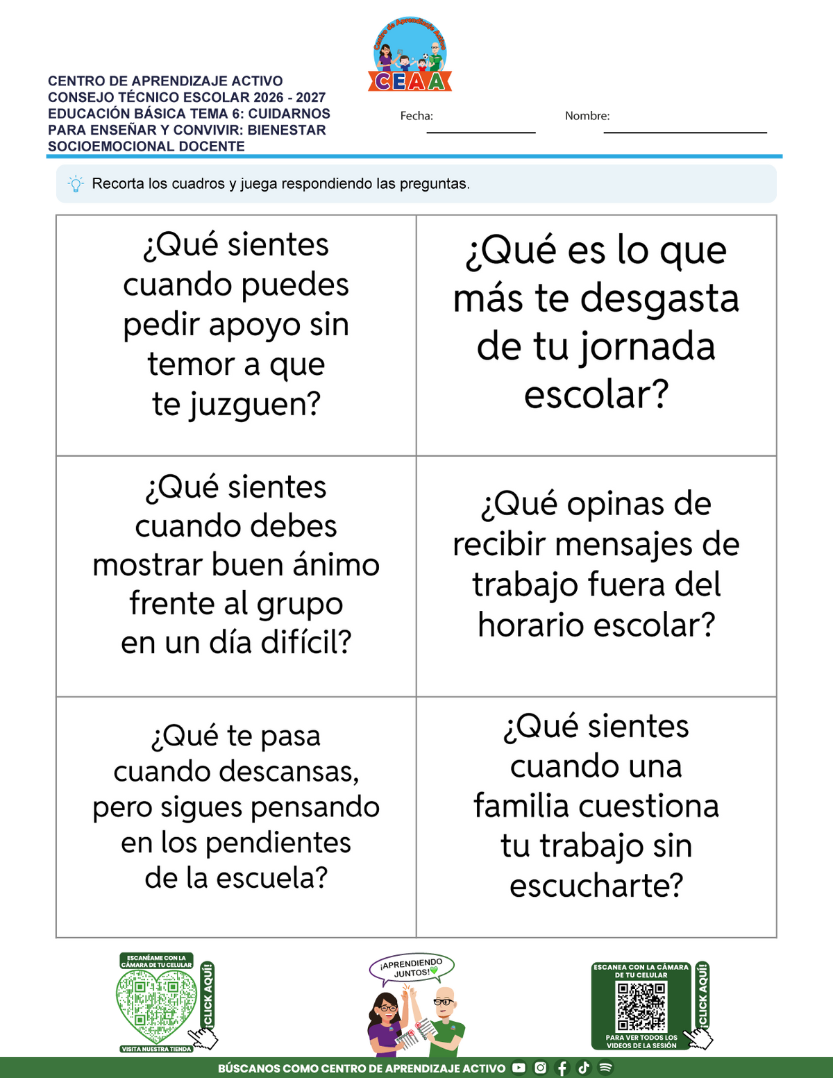 JUEGOS DE ESTUDIO PARA IMPRIMIR CTE EDUCACIÓN BÁSICA TEMA 6