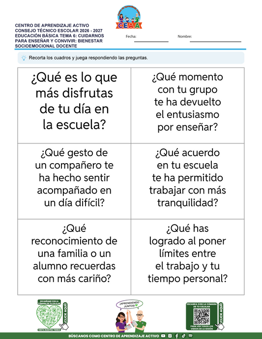 🧡 JUEGOS DE ESTUDIO PARA IMPRIMIR CTE EDUCACIÓN BÁSICA TEMA 6