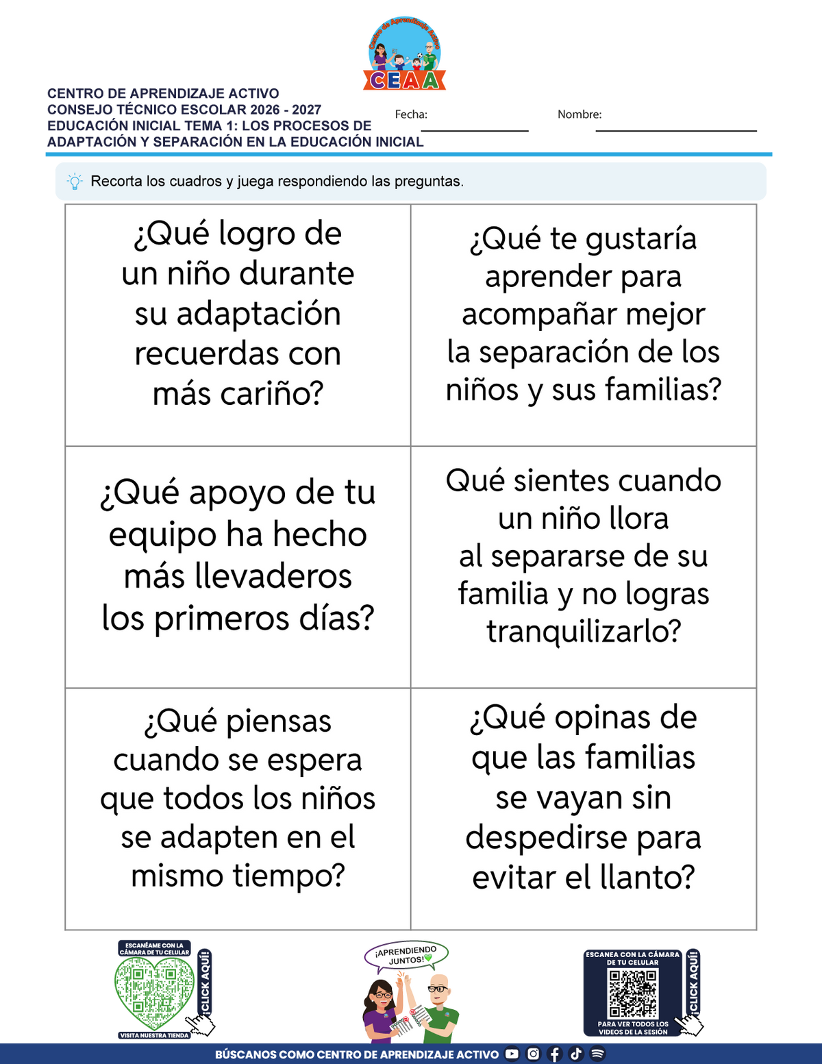 JUEGOS DE ESTUDIO PARA IMPRIMIR CTE EDUCACIÓN INICIAL TEMA 1
