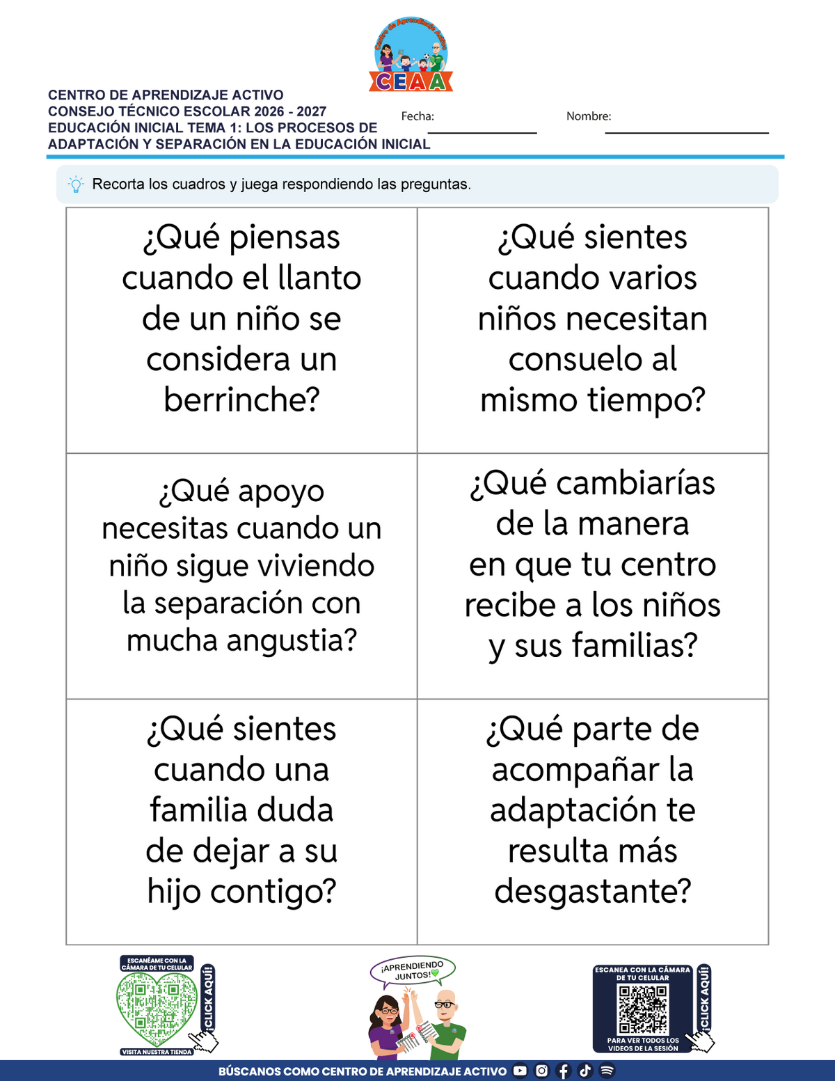 JUEGOS DE ESTUDIO PARA IMPRIMIR CTE EDUCACIÓN INICIAL TEMA 1