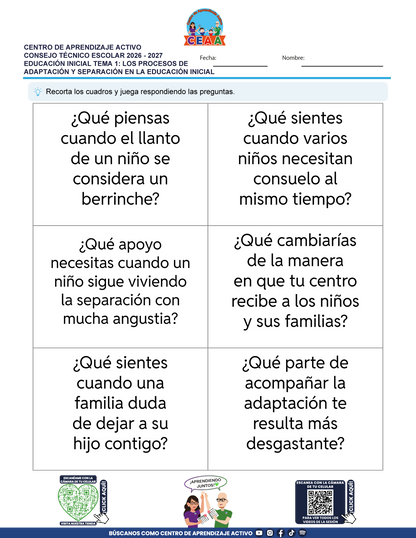 JUEGOS DE ESTUDIO PARA IMPRIMIR CTE EDUCACIÓN INICIAL TEMA 1