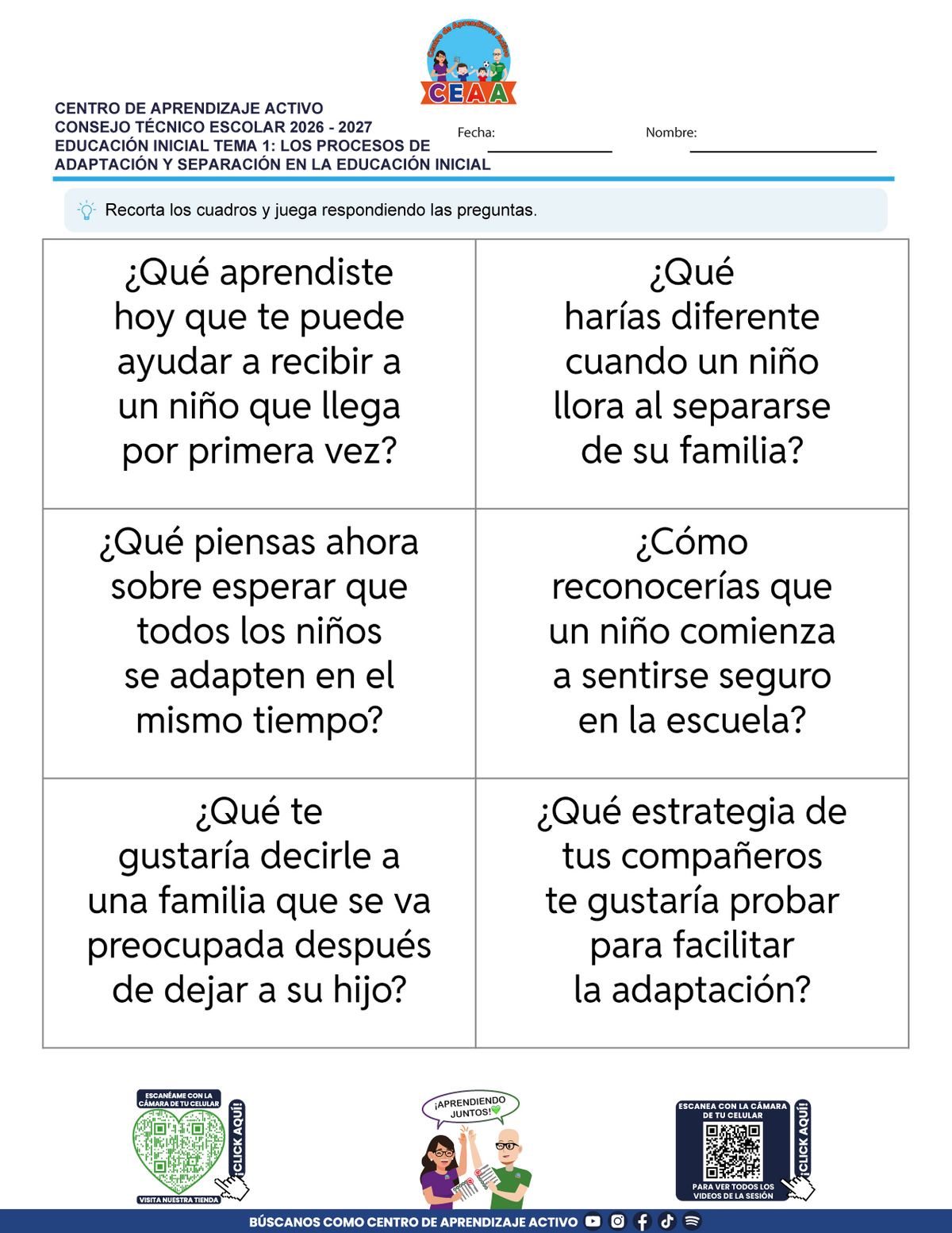 JUEGOS DE ESTUDIO PARA IMPRIMIR CTE EDUCACIÓN INICIAL TEMA 1