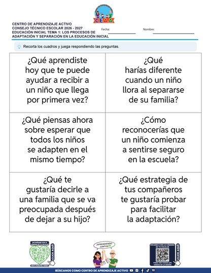 JUEGOS DE ESTUDIO PARA IMPRIMIR CTE EDUCACIÓN INICIAL TEMA 1