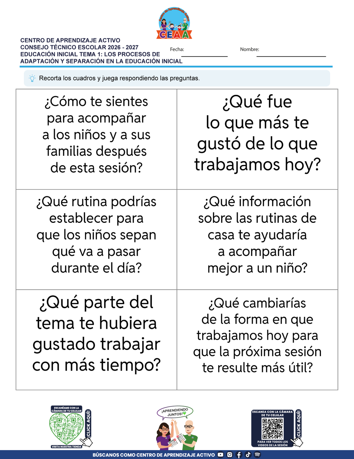JUEGOS DE ESTUDIO PARA IMPRIMIR CTE EDUCACIÓN INICIAL TEMA 1