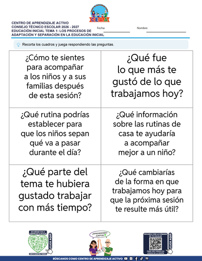 JUEGOS DE ESTUDIO PARA IMPRIMIR CTE EDUCACIÓN INICIAL TEMA 1