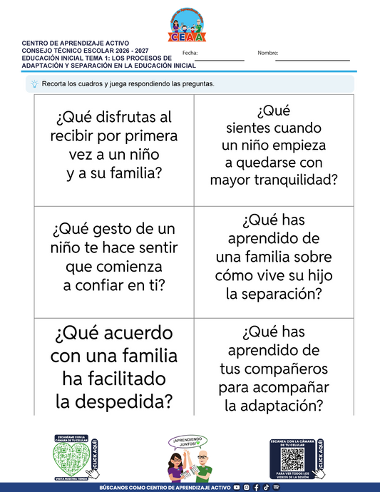 🩷 JUEGOS DE ESTUDIO PARA IMPRIMIR CTE EDUCACIÓN INICIAL TEMA 1