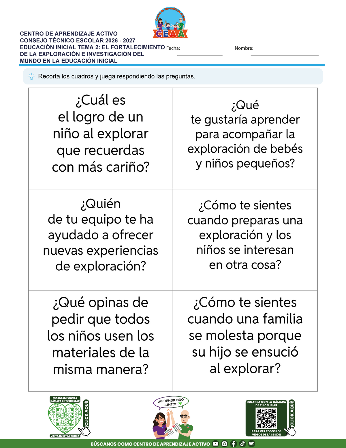 JUEGOS DE ESTUDIO PARA IMPRIMIR CTE EDUCACIÓN INICIAL TEMA 2