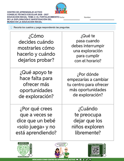 JUEGOS DE ESTUDIO PARA IMPRIMIR CTE EDUCACIÓN INICIAL TEMA 2