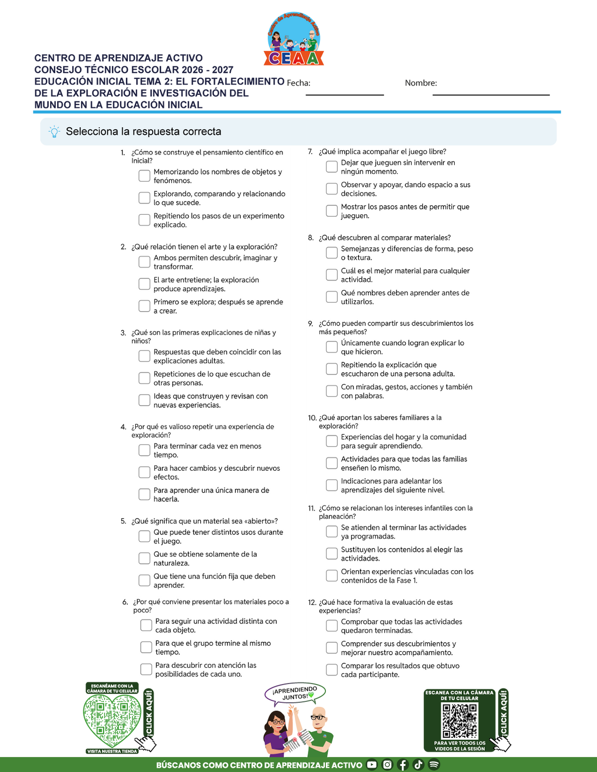 JUEGOS DE ESTUDIO PARA IMPRIMIR CTE EDUCACIÓN INICIAL TEMA 2