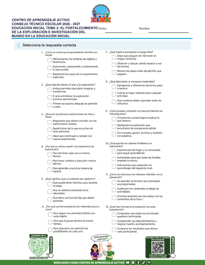 JUEGOS DE ESTUDIO PARA IMPRIMIR CTE EDUCACIÓN INICIAL TEMA 2