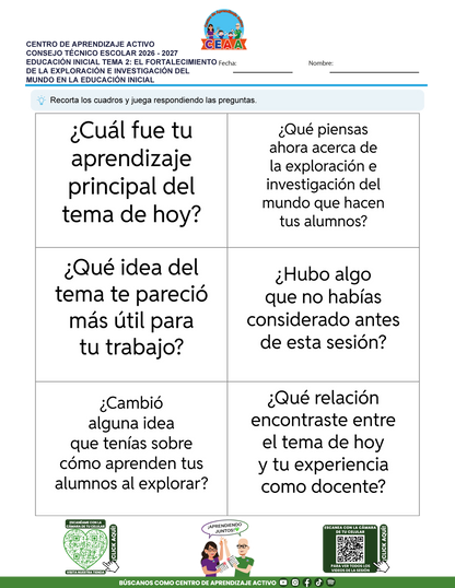 JUEGOS DE ESTUDIO PARA IMPRIMIR CTE EDUCACIÓN INICIAL TEMA 2