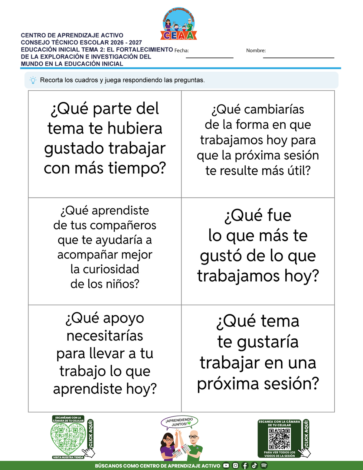 JUEGOS DE ESTUDIO PARA IMPRIMIR CTE EDUCACIÓN INICIAL TEMA 2